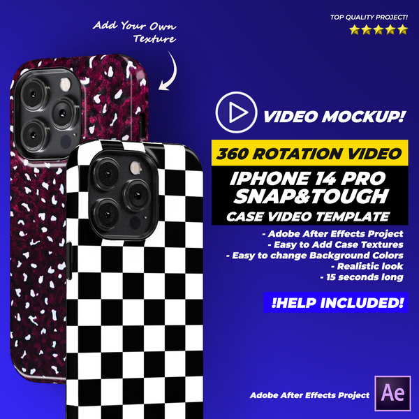 360 Rotation Video Mockup for iPhone 15 Pro Tough