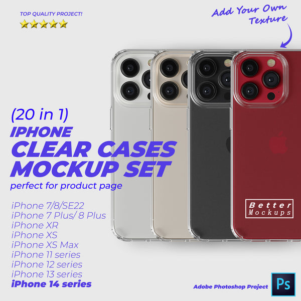 All iPhone Clear TPU Case Mockup