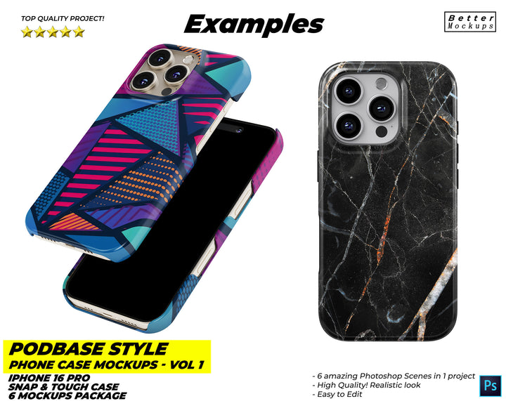 Podbase Style iPhone 16 Pro Snap Tough Case Mockups vol1 – Bettermockups Podbase Style iPhone 16 Pro Snap Tough Case Mockups vol1 – Bettermockups