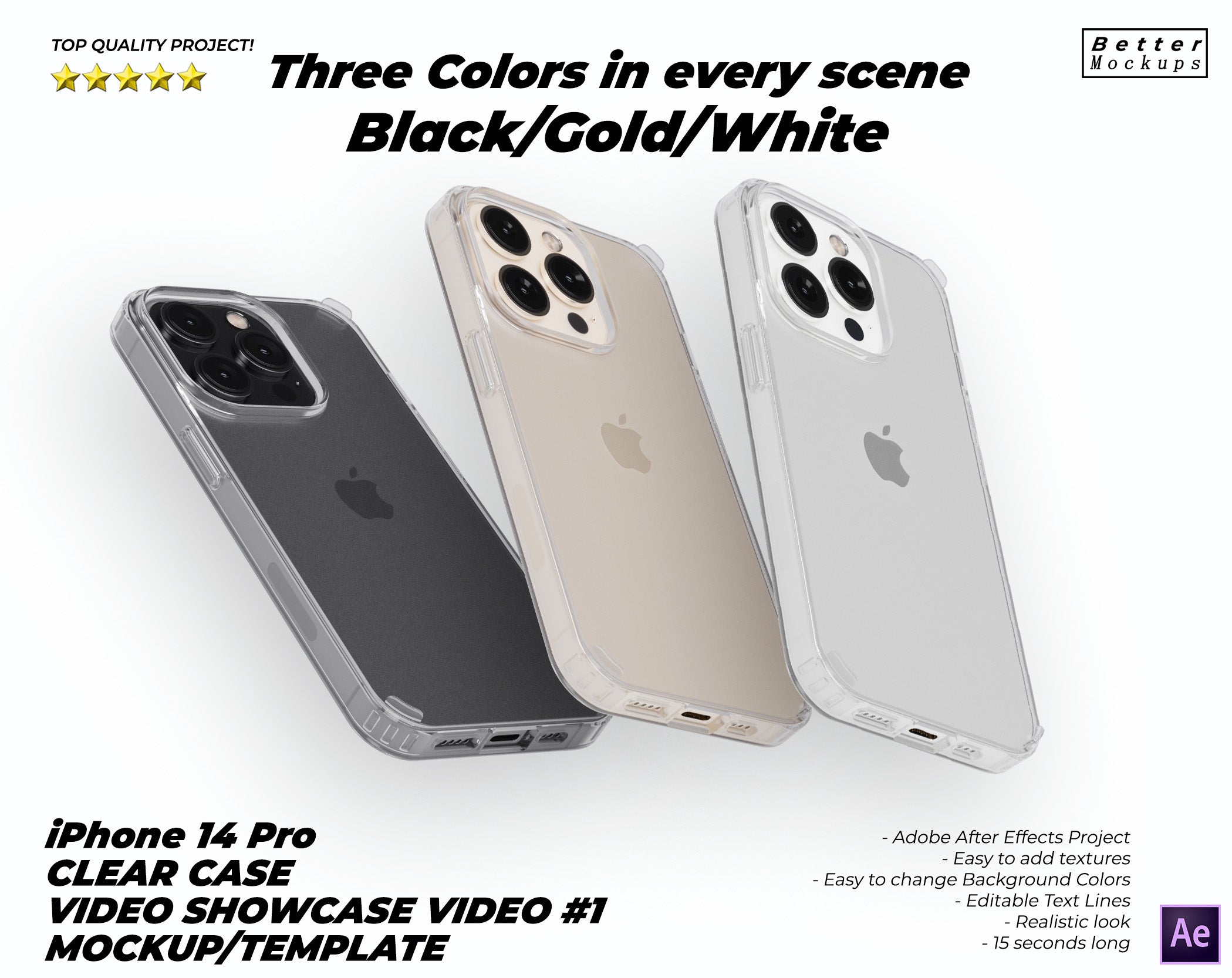iPhone 14 Pro Clear TPU Case Video Showcase v1 – Bettermockups