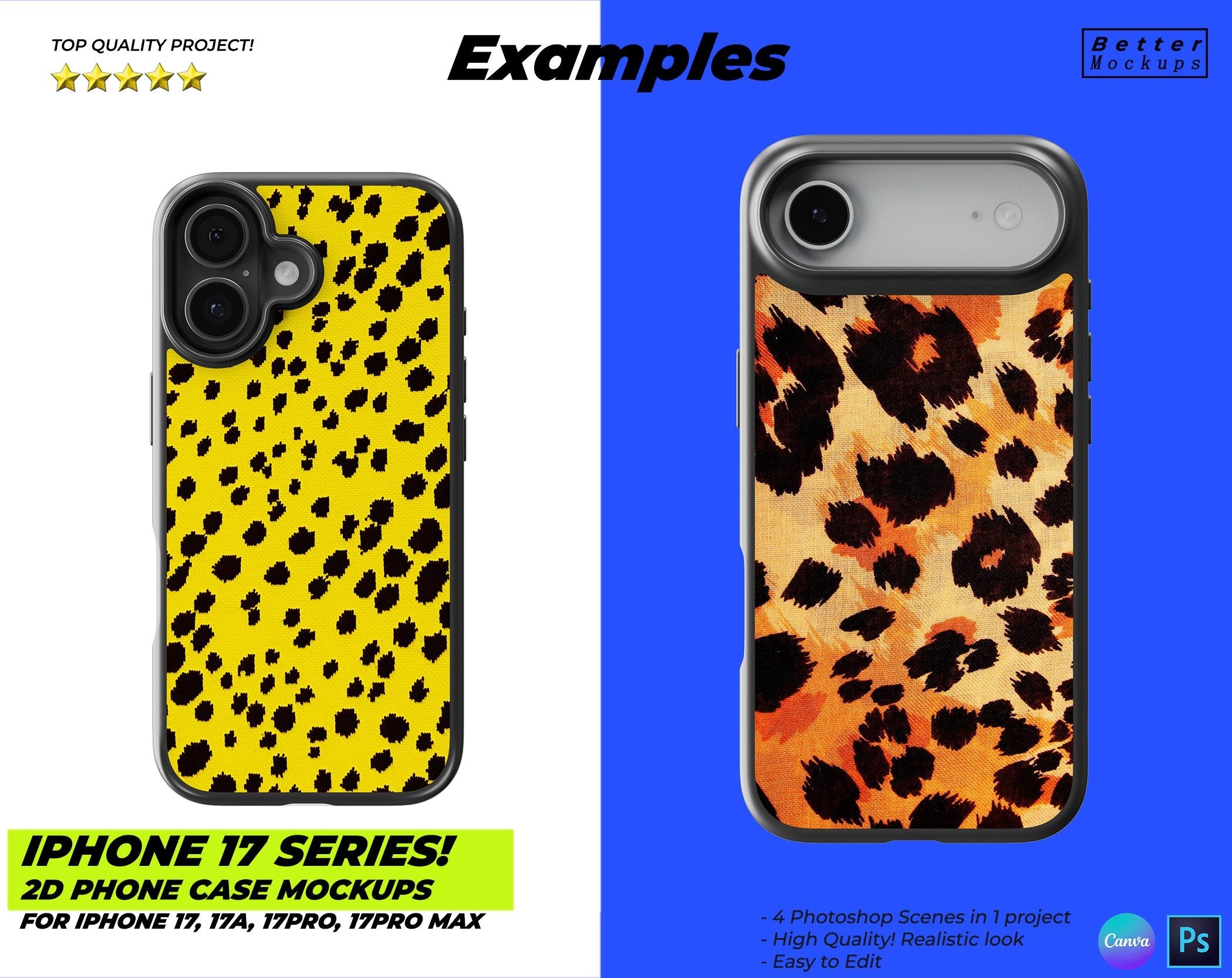 iPhone 17 Series 2D Case Mockup for Print on Demand – Bettermockups