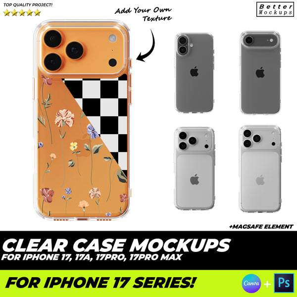 iPhone 17 Series Clear Magsafe Case Mockup