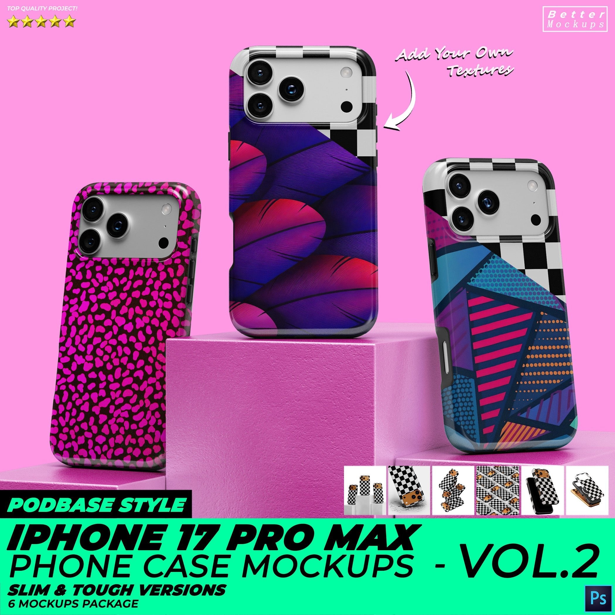 Podbase iPhone 17 Pro Max Case Mockup Vol 2 – Bettermockups
