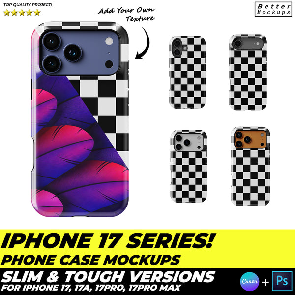 iPhone 17 Series Slim Tough Phone Case Front Mockups
