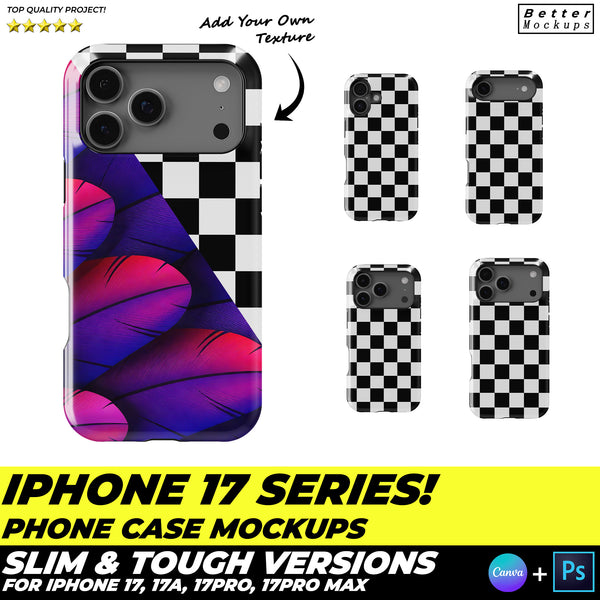 iPhone 17 Series Slim Tough Phone Case Front Mockups