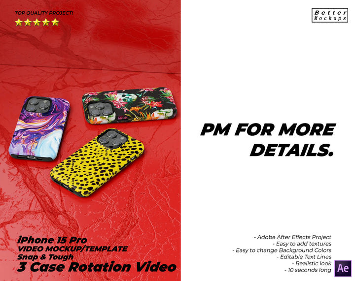 iPhone 15 Pro Tough Snap 3 Case Rotation Video Mockup – Bettermockups
