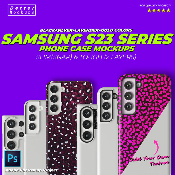 Samsung S23 Series Tough & Snap Slim Cases Mockups