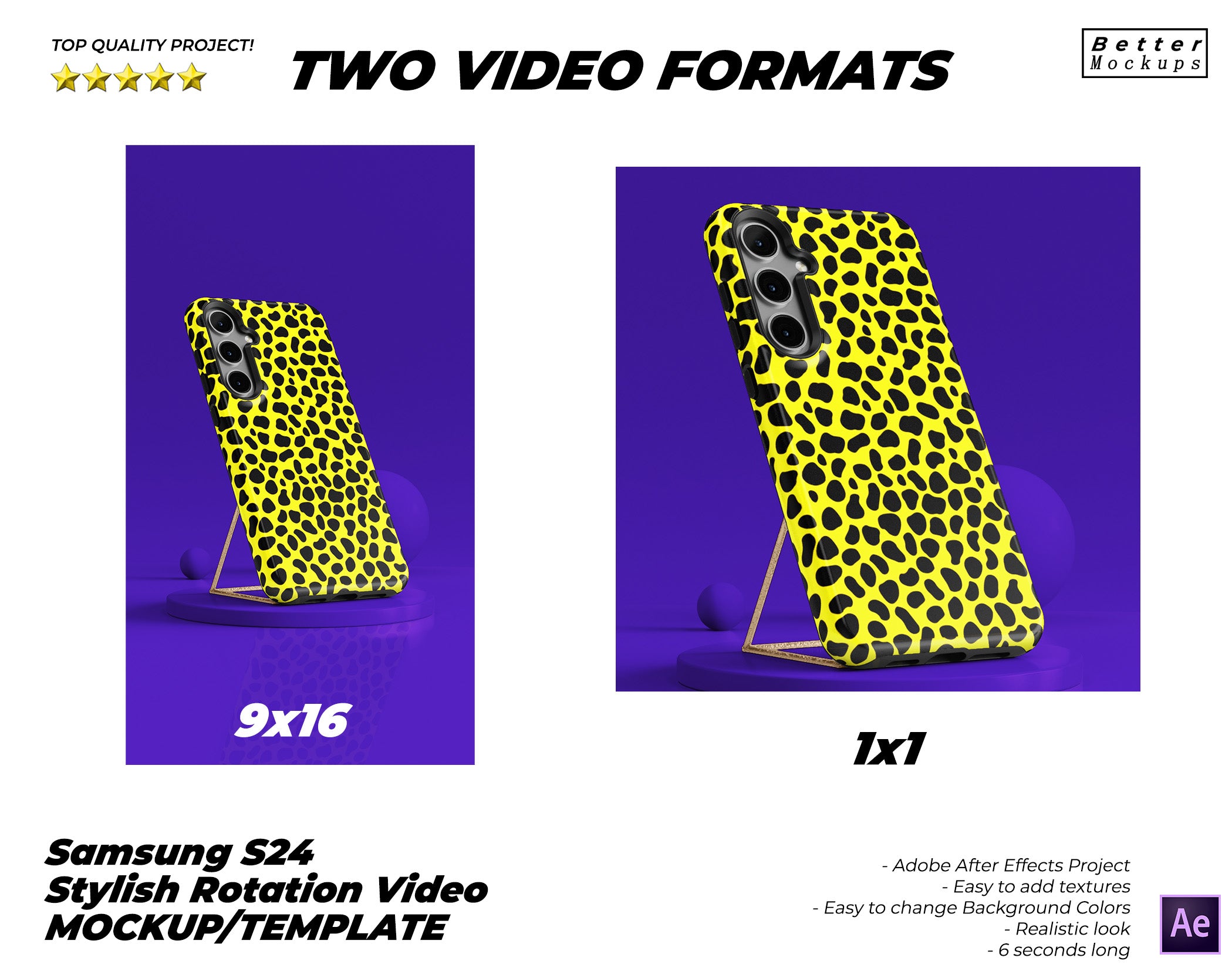 Samsung S24 Tough Snap Case Rotation Video Mockup – Bettermockups