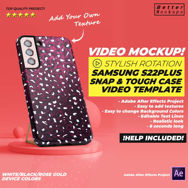 Samsung S22 Tough Snap Case Video Mockup