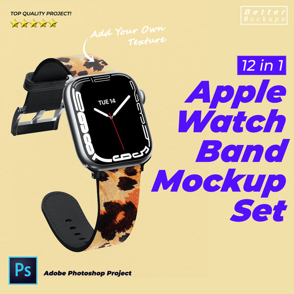 Apple Watch Band Mockup, Watch Strap Mockup Template