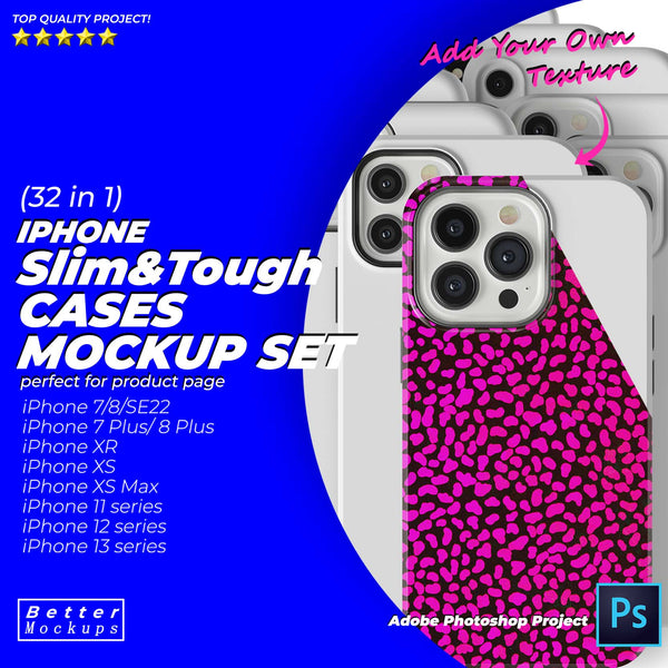 All iPhones Tough & Snap Cases Mockups