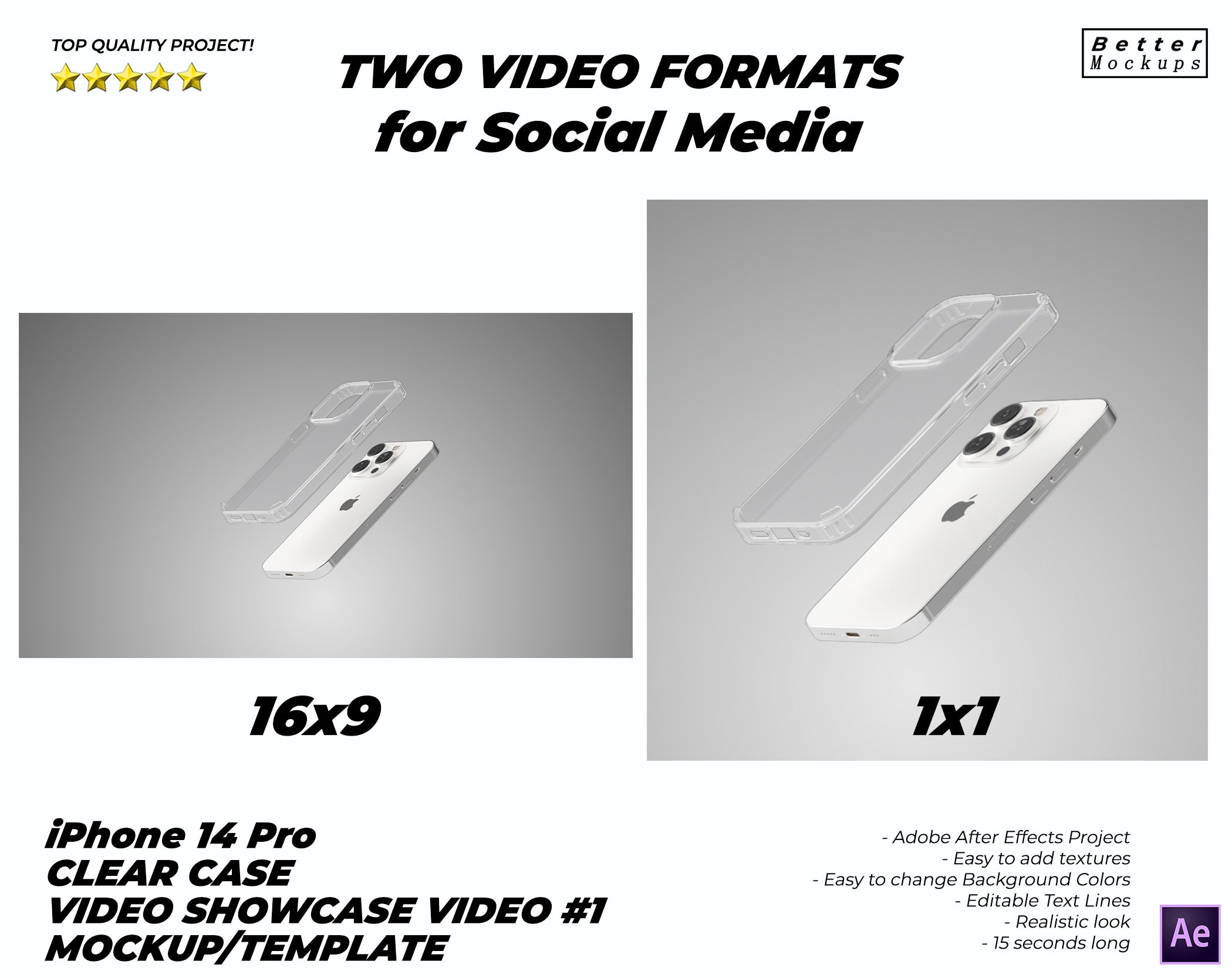 iPhone 14 Pro Clear TPU Case Video Showcase v1 – Bettermockups